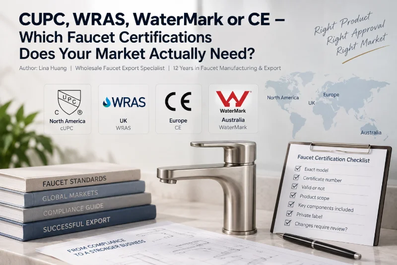 CUPC, WRAS, WaterMark tai CE – mitä hanasertifikaatteja markkinasi todella tarvitsevat?